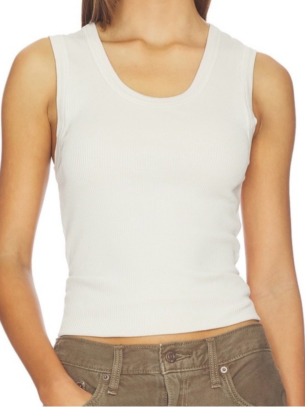 Agolde poppy tank top in bone 
S #agolde #ribbed